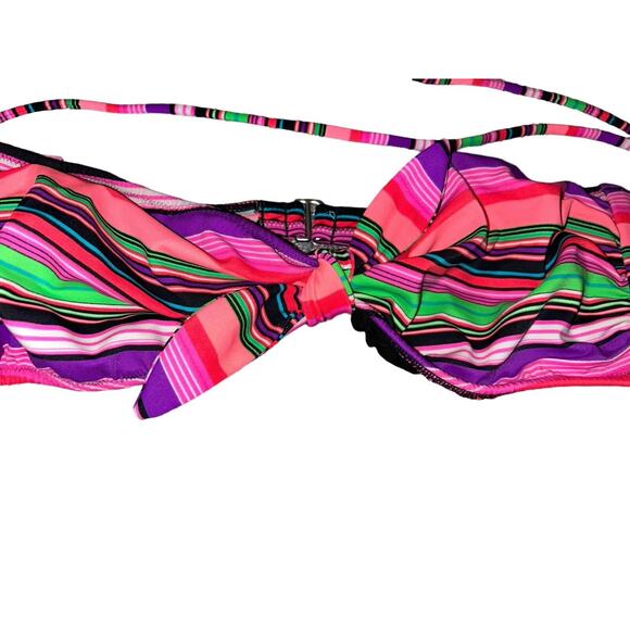 Victorias Secret Swimsuit Bikini Top Large Striped Swim Bathing Suit‎ Strapless - Picture 2 of 7
